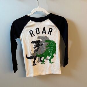 Jumping Beans Dinosaur Roar Shirt - Black & White with Green